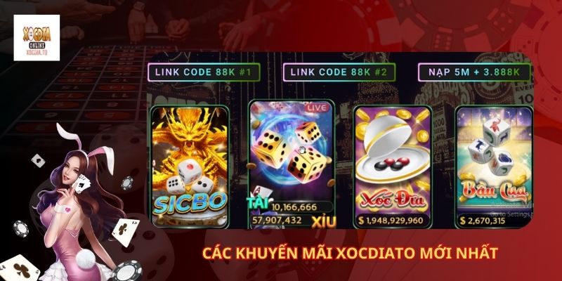 Ưu Đãi - Khuyến Mãi Xóc Đĩa Tại XocDiaTo 1 Các khuyến mãi Xocdiato mới nhất